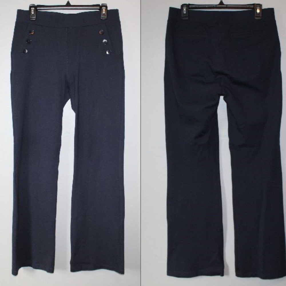 Betabrand Boot-Cut Six Button Dress Pant Yoga Pants Navy Women's Large H14796 - Picture 14 of 15